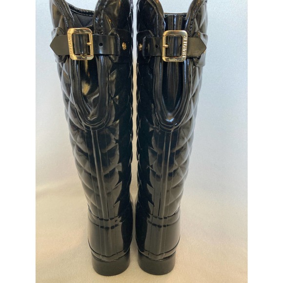 HUNTER NEW Sz 5 Gloss Quilted Tall Rain Boot - Picture 4 of 9